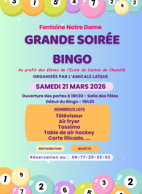 affiche bingo amicale laique 2026