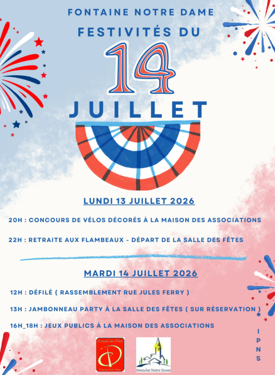 Flyer Annonce Célébration 14 Juillet Fête nationale France Bleu Rouge (4)